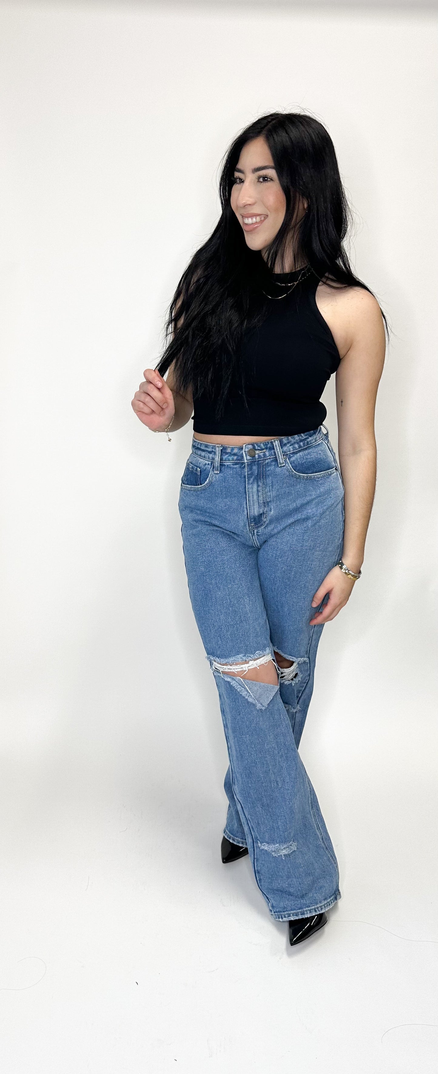Your Favorite Distressed Wide Leg Denim