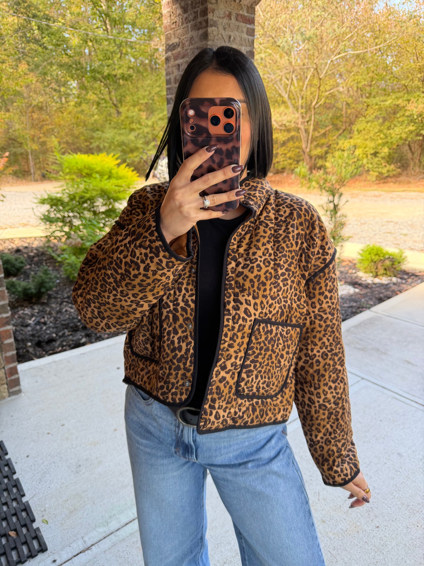 Leopard Snap Up Jacket
