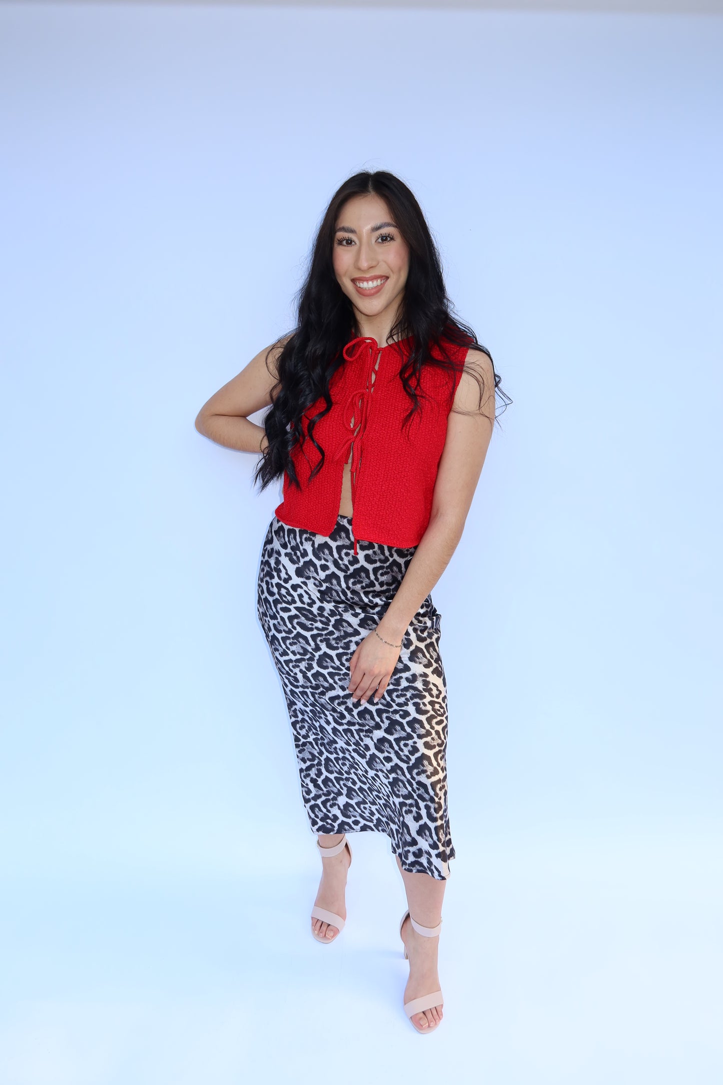 Cherry Front Tie Top