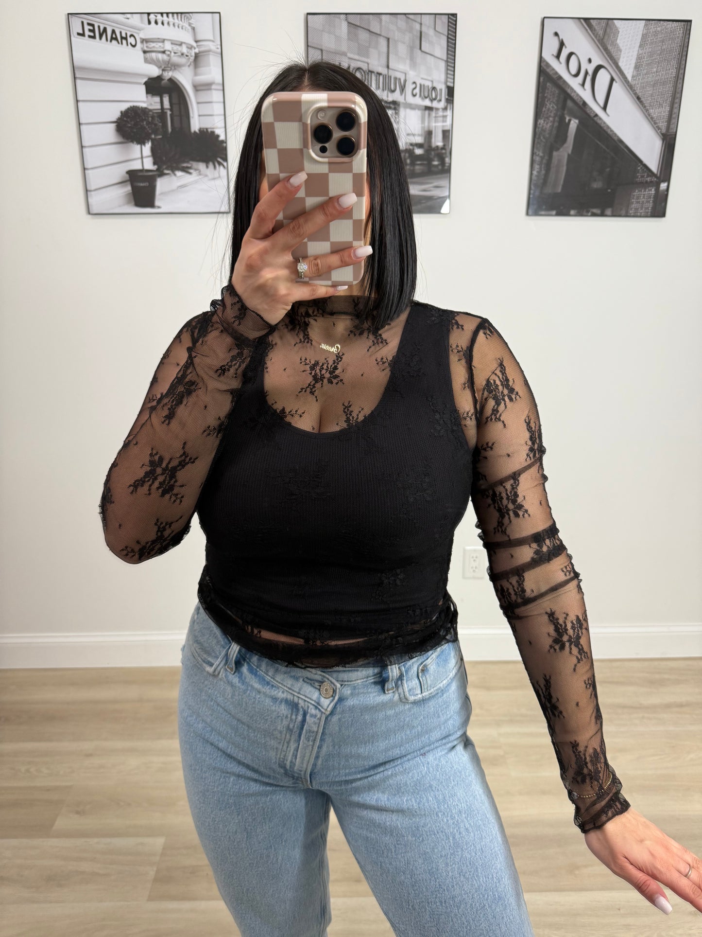 Floral Sheer Layering Top