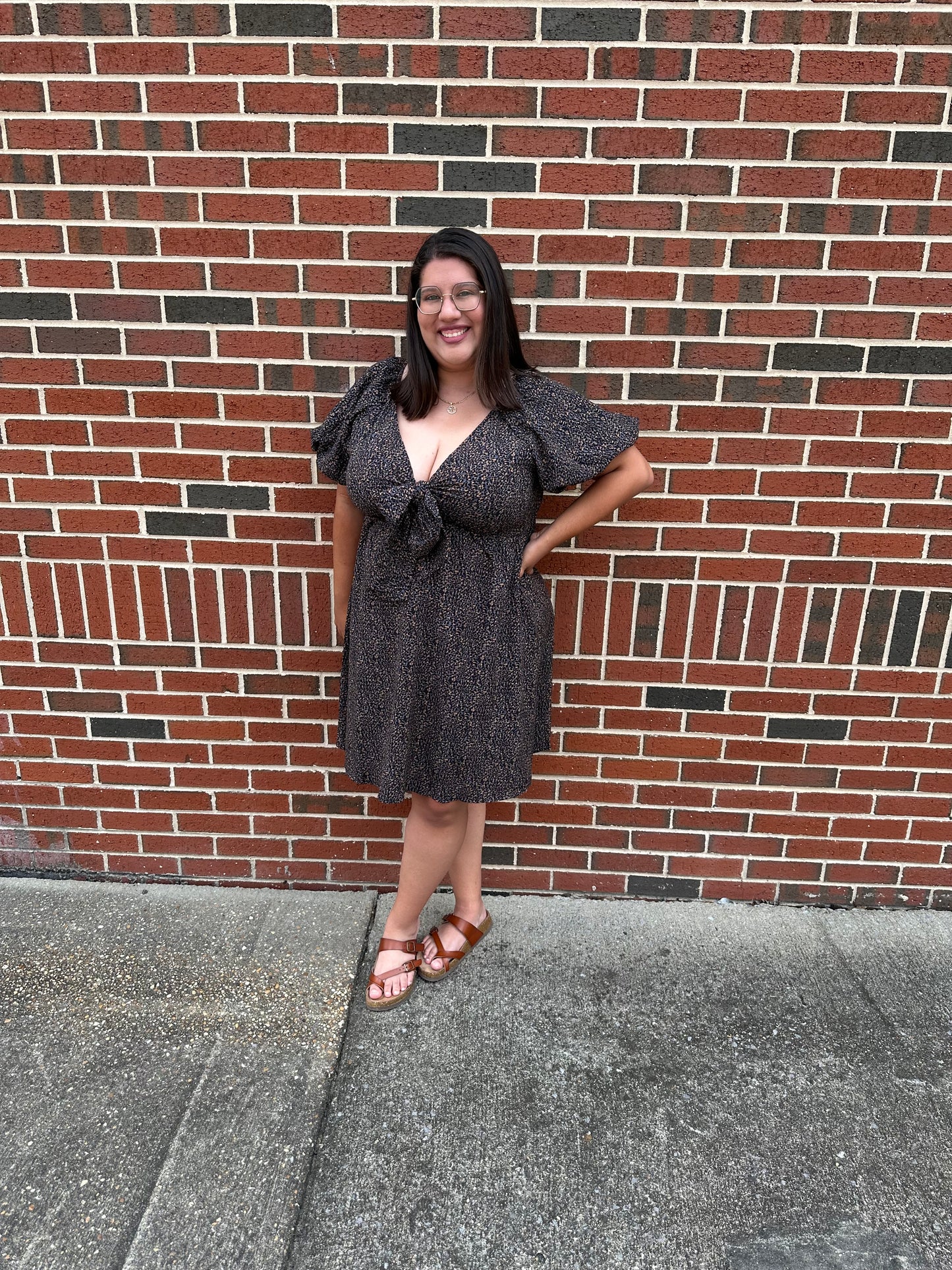 Plus Front Tie Dress