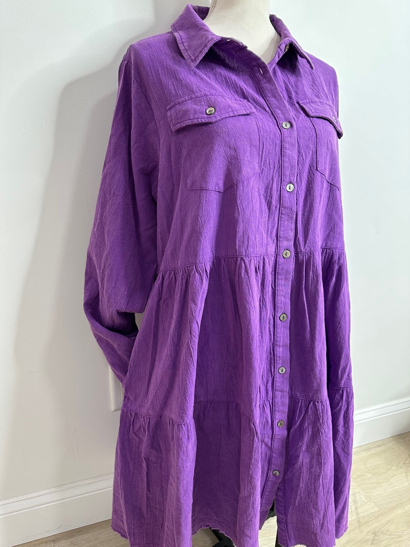 Acid Washed Pocket Dress Plus