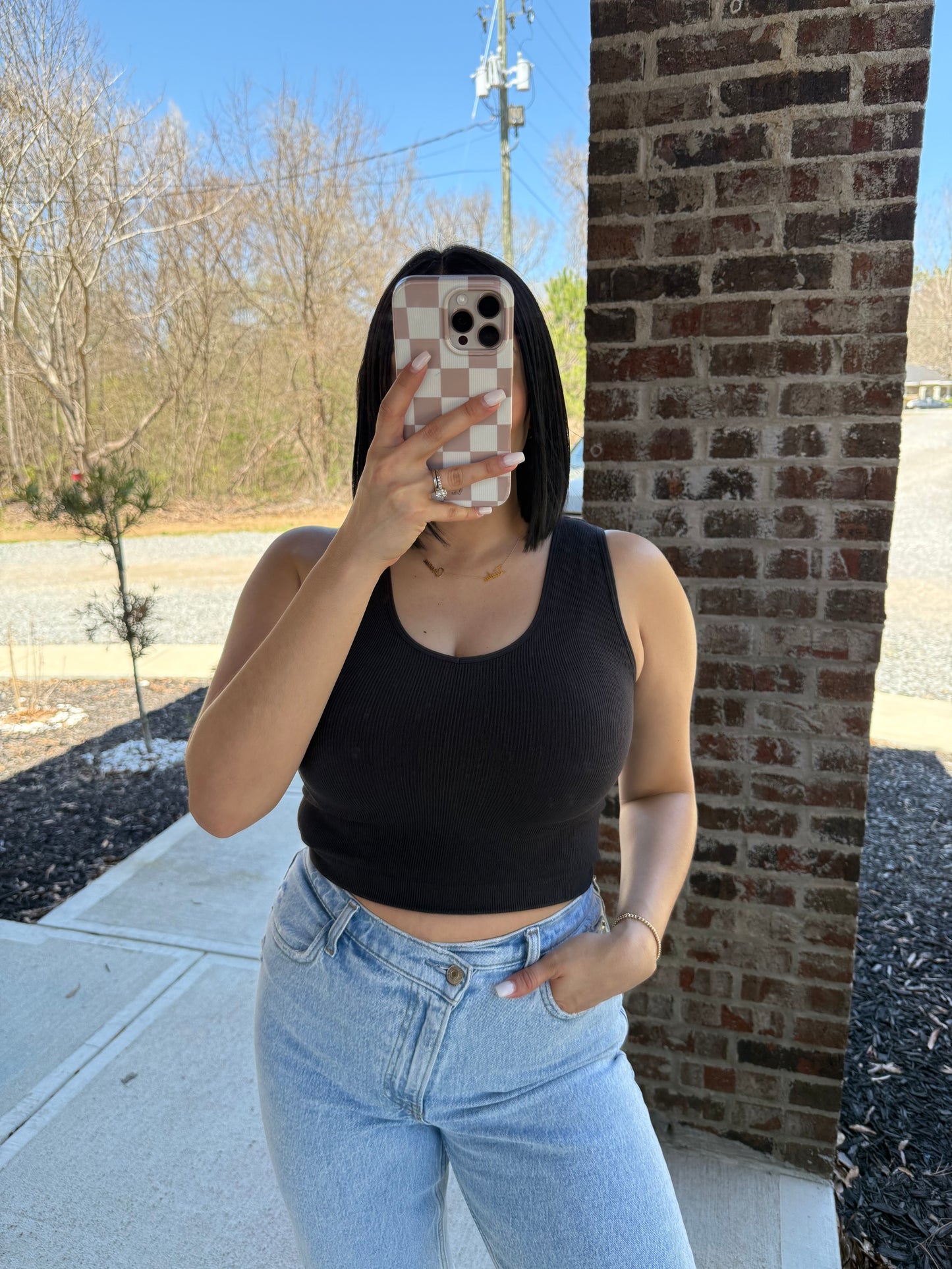 Basic Black Ribbed Tank