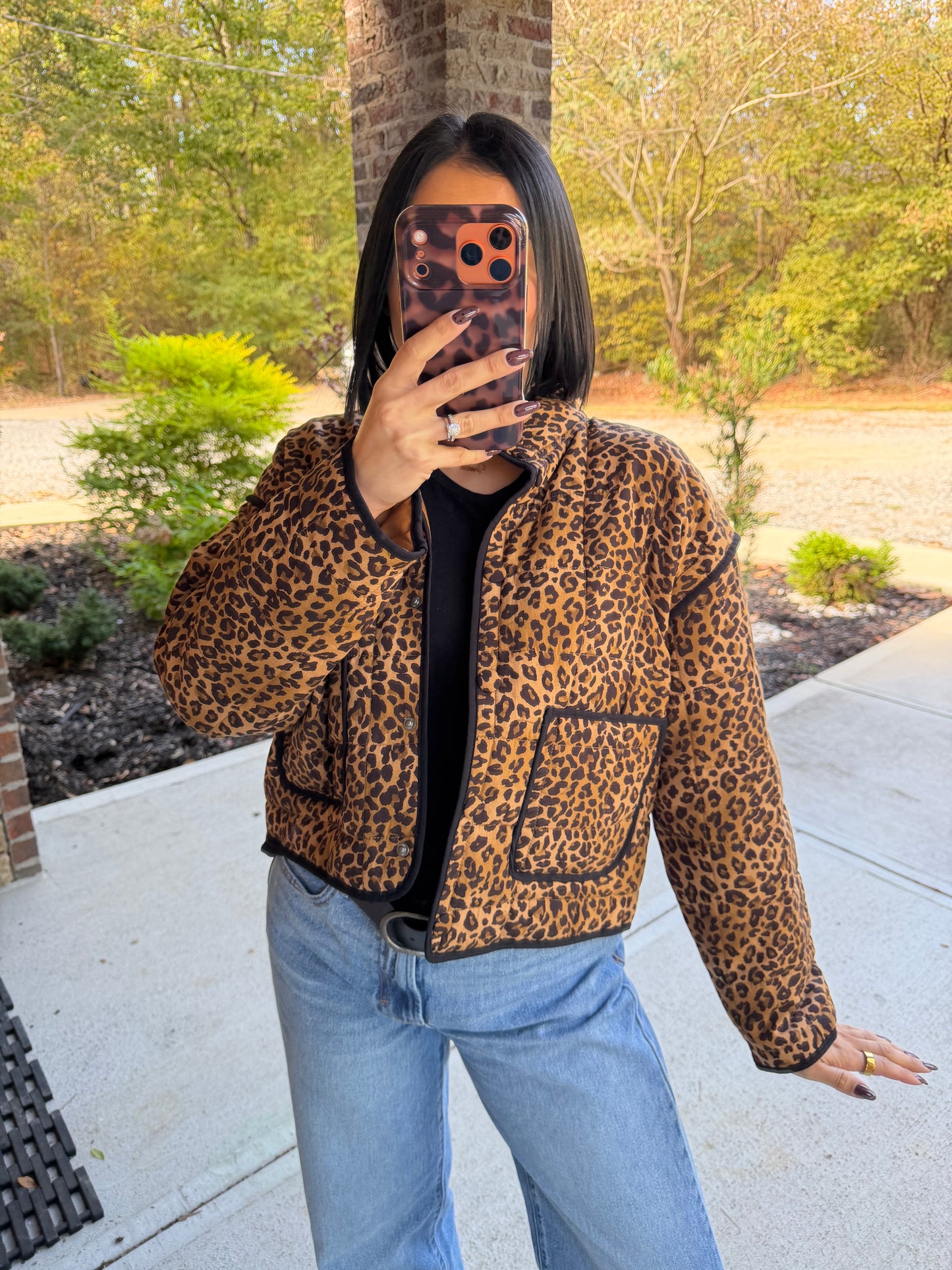 Leopard Snap Up Jacket