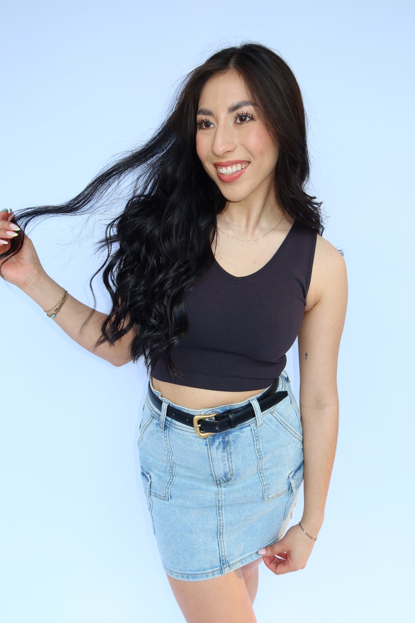 Basic Black Ribbed Tank